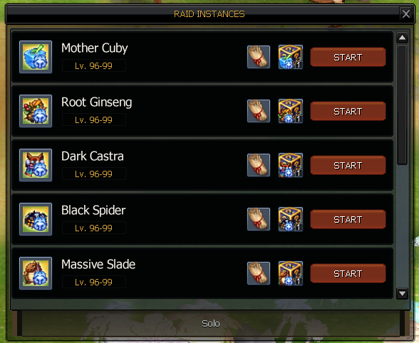 Raid Instance widget